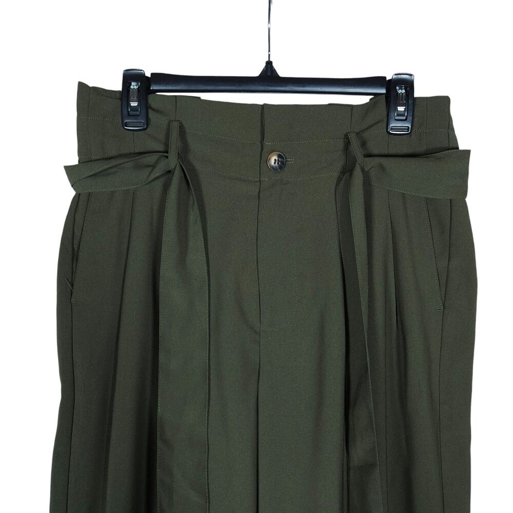 Madewell Womens Pants 4 Olive Green Paperbag Cropped Tapered Tie Waist Trouser - Picture 4 of 12
